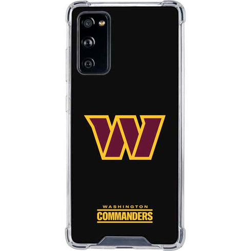 NFL Washington Commanders Black Background Galaxy S20 FE Clear Case